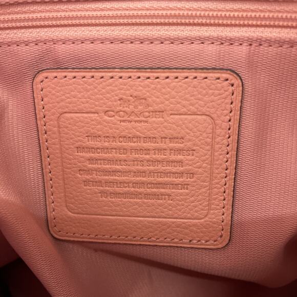 Coach Shoulder Bag Womens Large Pink Pebbled Leather Slouchy Purse Bnfts Charity - Picture 14 of 16